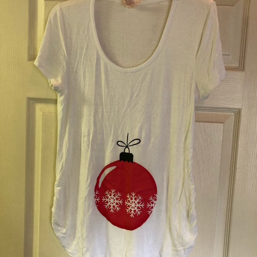 Coming Soon Maternity Holiday Ornament Shirt